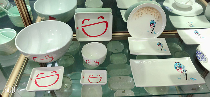 蘇州新藍科技密胺餐具及密胺餐具展廳展示，歡迎新老客戶前來選購